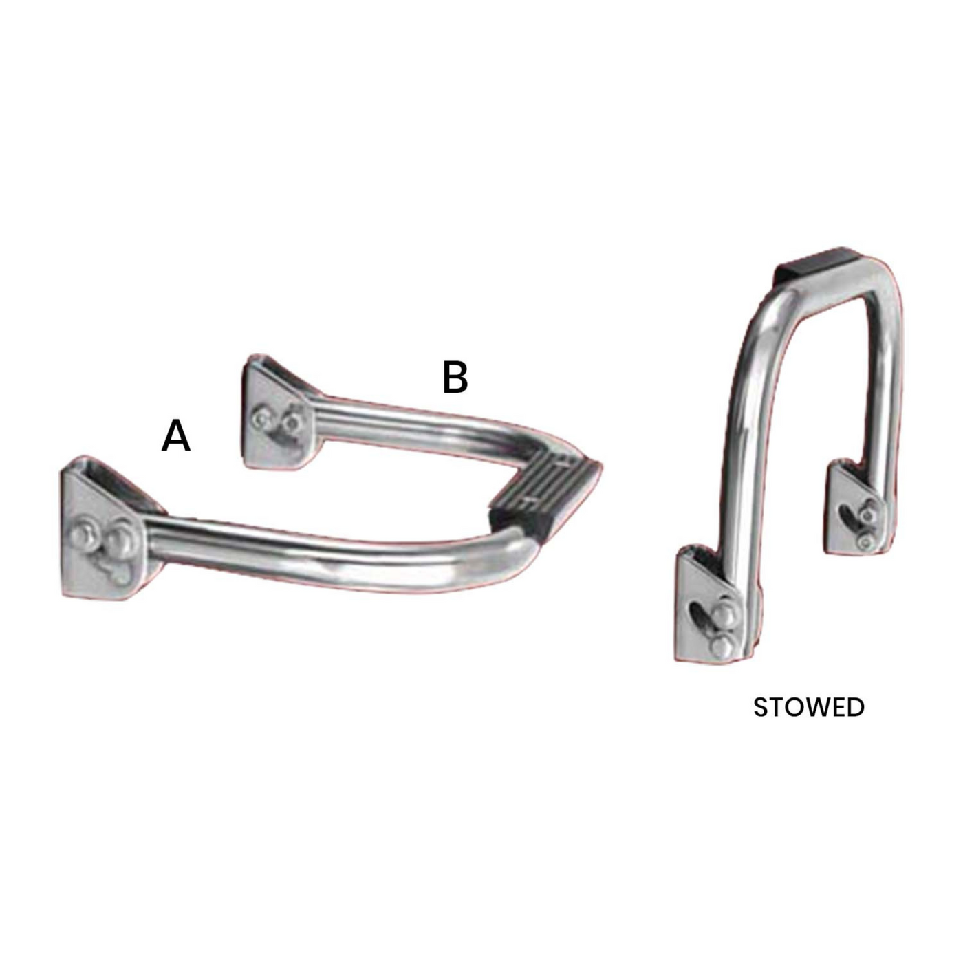 SELF-STOWING FOLD DOWN FOOTRESTS