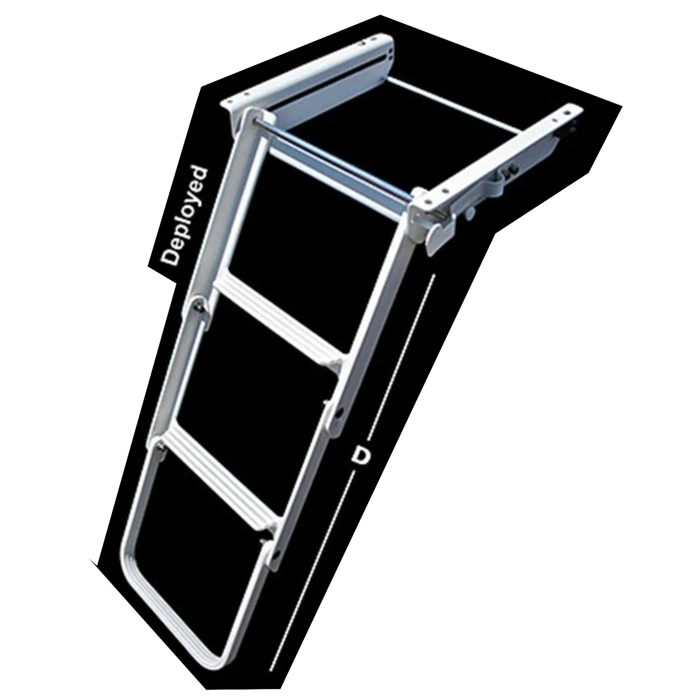 3-STEP UNDER-MOUNT SLIDE/OUT FOLDING COATED ALUMINUM LADDER (L02-)