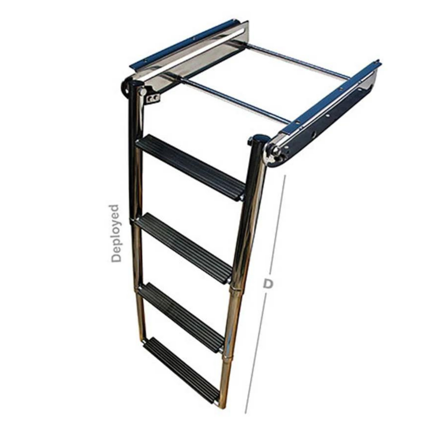 4-STEP UNDER-MOUNT TELESCOPING STAINLESS STEEL LADDER