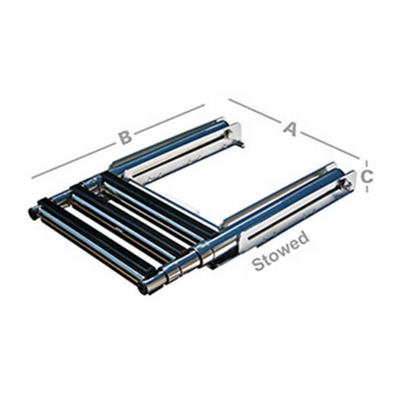 3-STEP TOP POCKET PULL-OUT FLUSH MOUNT TELESCOPING STAINLESS STEEL LADDER