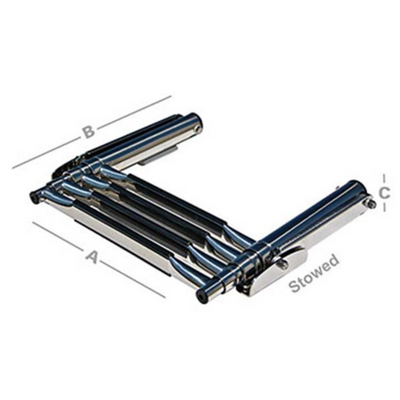 4-STEP TOP BOW POCKET-MOUNT TELESCOPING BOAT LADDER (L5T-)