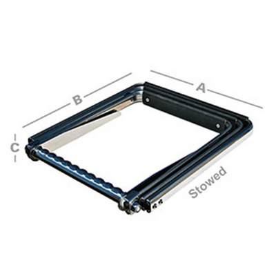 3-STEP TOP POCKET-MOUNT FIXED STAINLESS STEEL LADDER