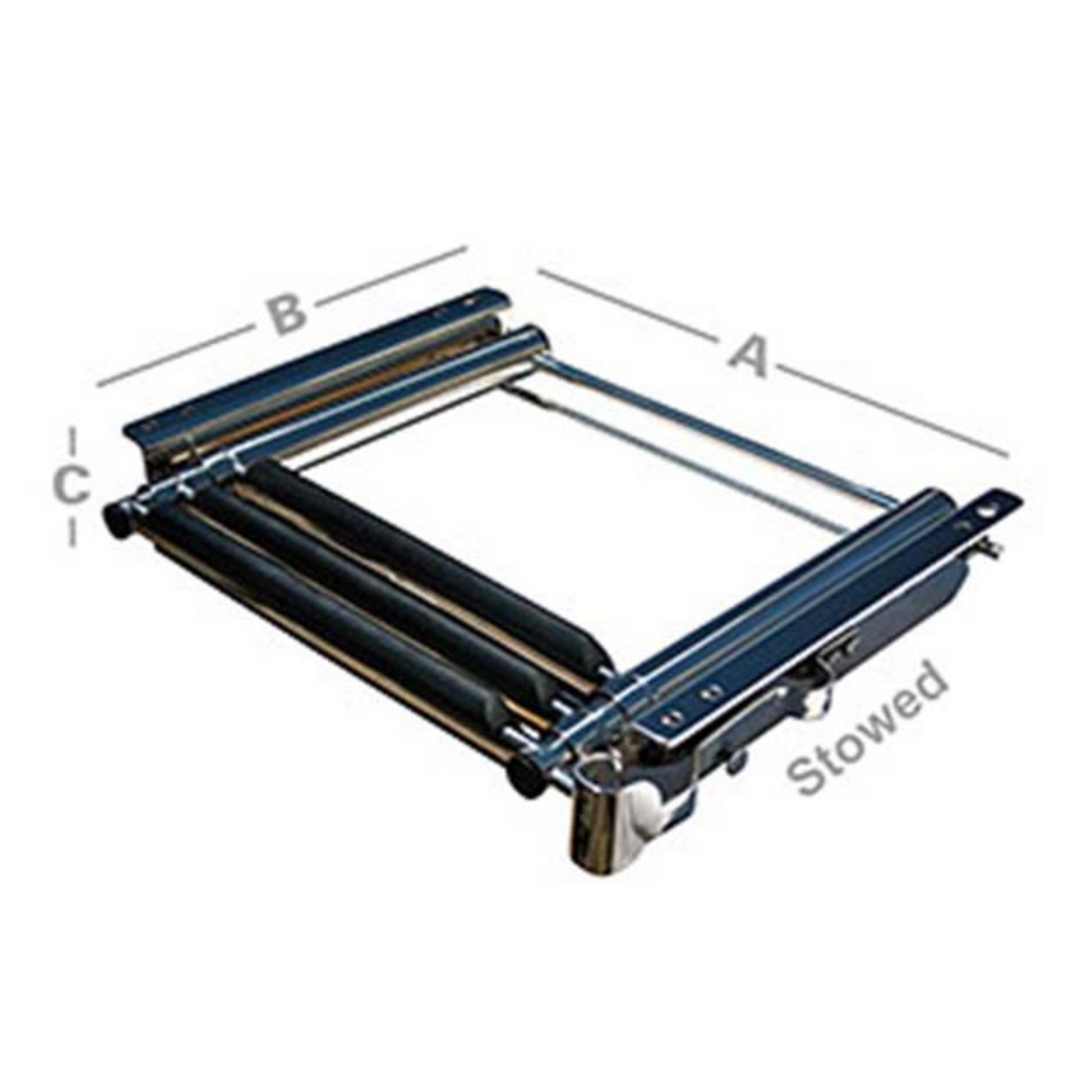 3-STEP UNDER-MOUNT TELESCOPING STAINLESS STEEL LADDER (L6T-)